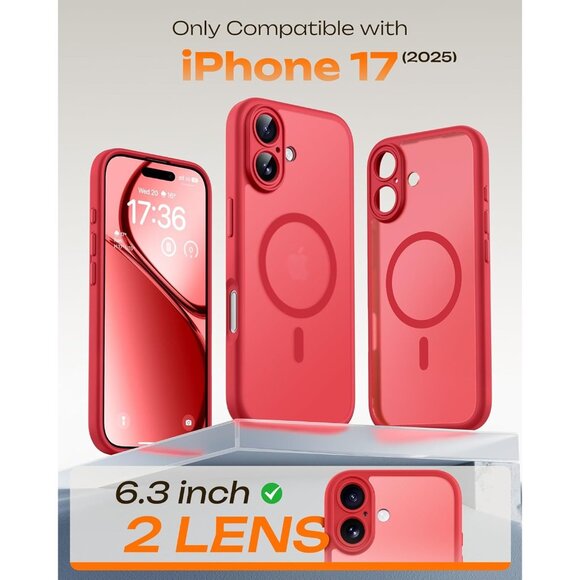 Red Iphone 17 Pro Max Full Camera Protection Translucent Matte Phone Case - Picture 2 of 6